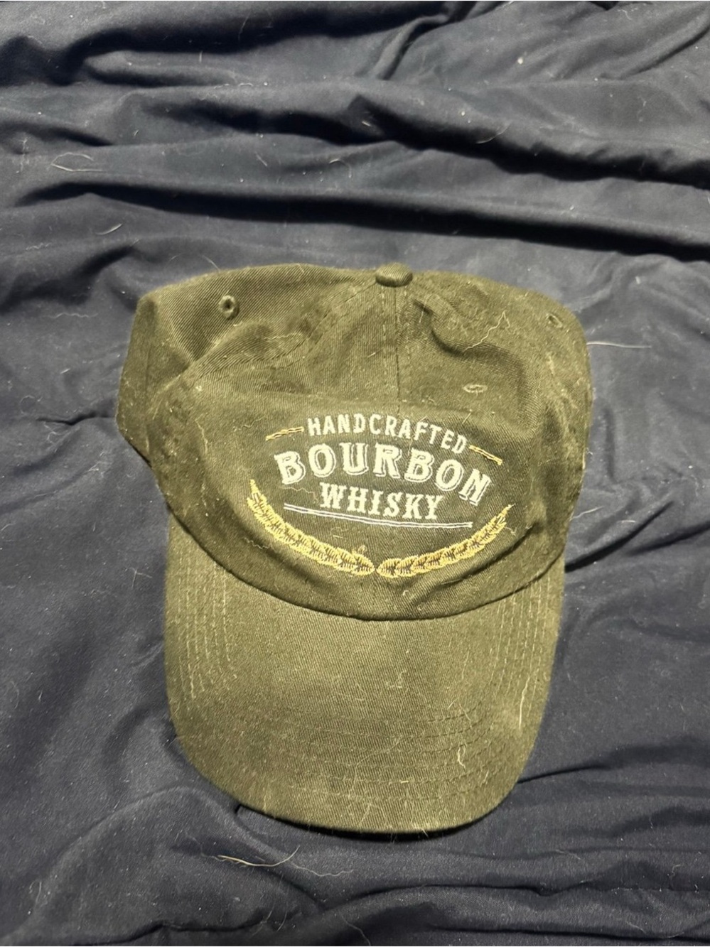 Handcrafted Bourbon Whisky Embroidered Cap - black